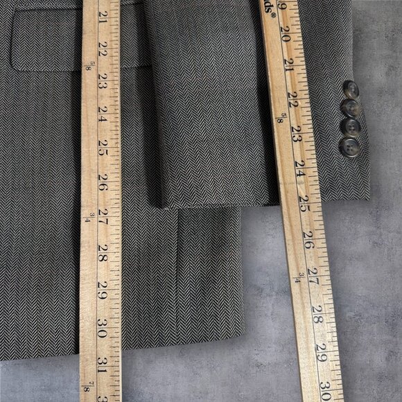 Ralph Lauren Men’s 42R Tan Wool Blazer Sport Coat 2 Button Jacket Herringbone - Picture 7 of 10